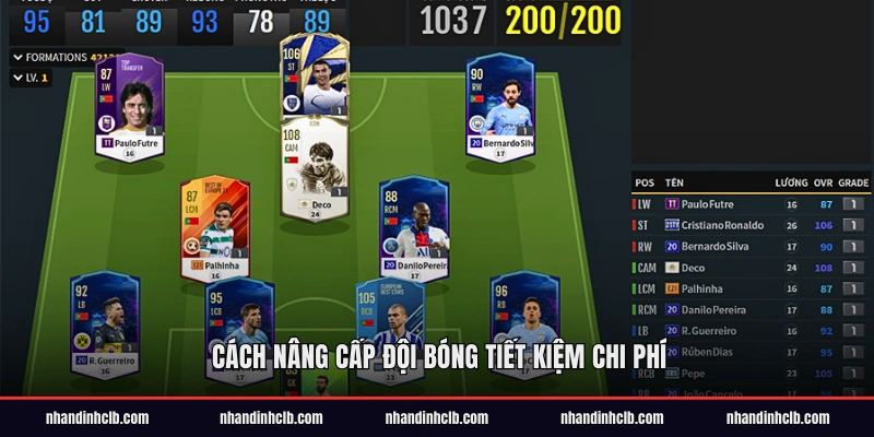 Cách nâng cấp đội bóng tiết kiệm chi phí
