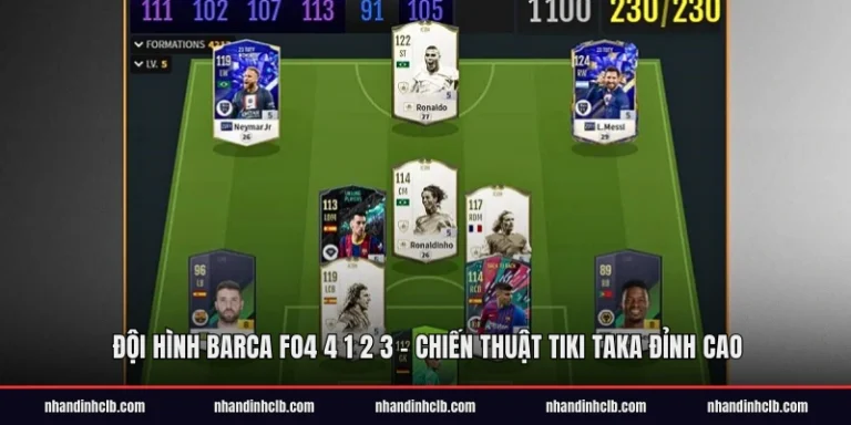 Đội Hình Barca FO4 4 1 2 3 - Chiến Thuật Tiki Taka Đỉnh Cao