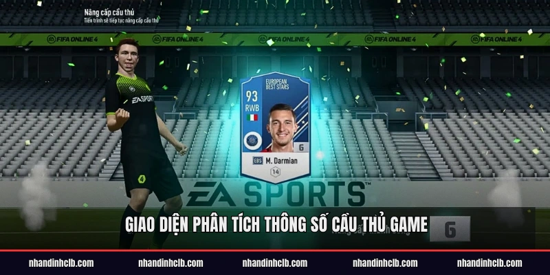 Giao diện phân tích thông số cầu thủ game